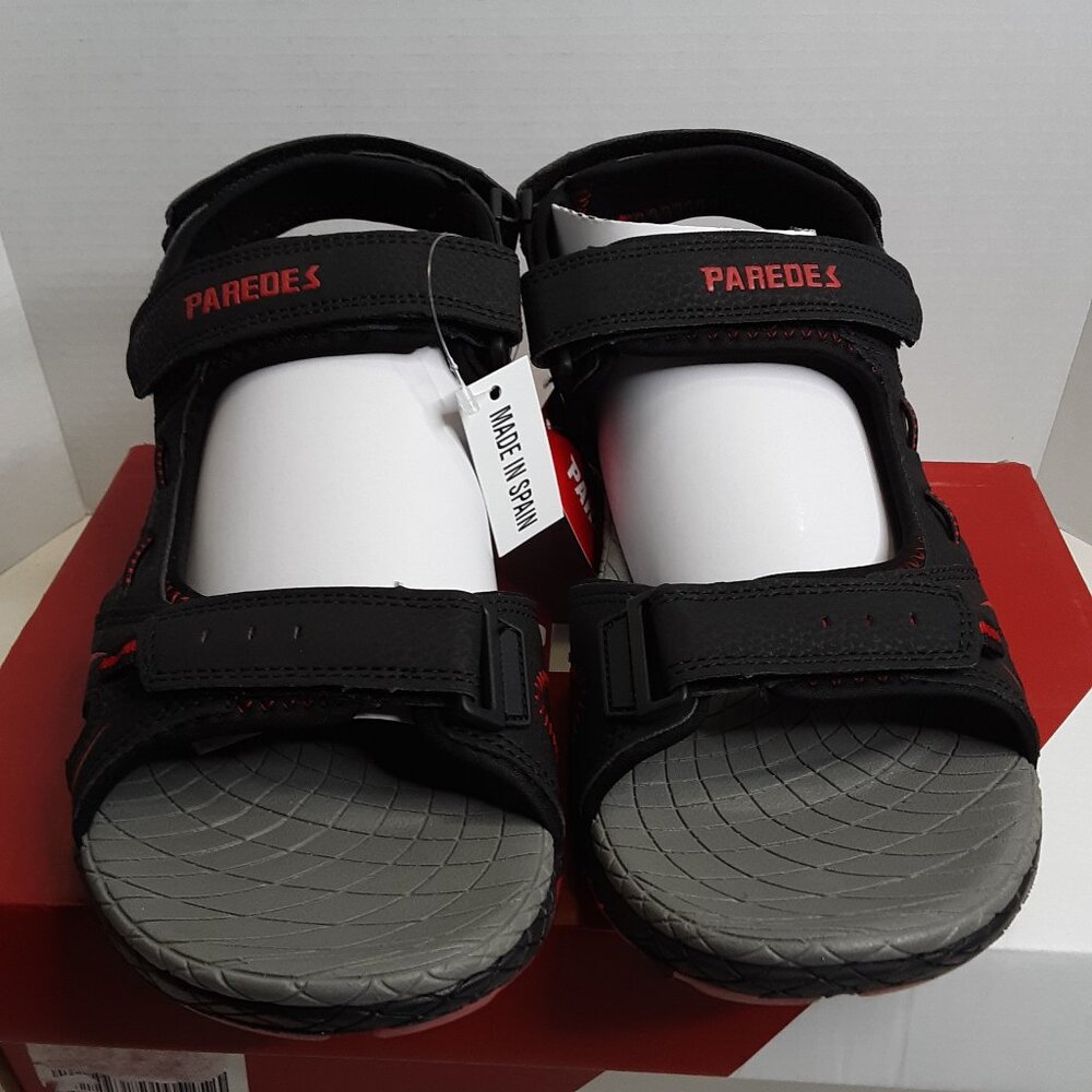 Men's Hiking Sandals size 13M Black Leather Sandal Paredes